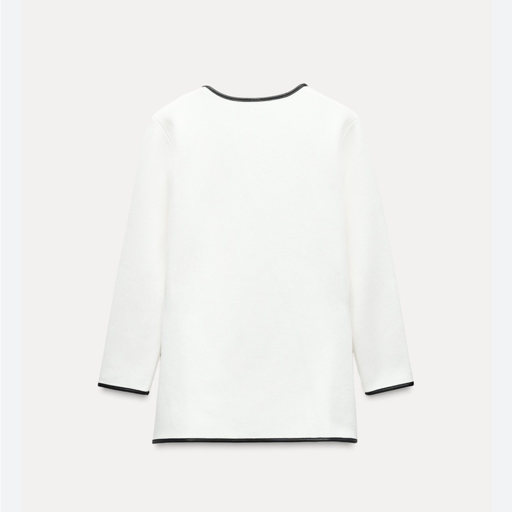 Zara NWT white knit crossover cardigan sweater blazer 4192/105 - Picture 7 of 9